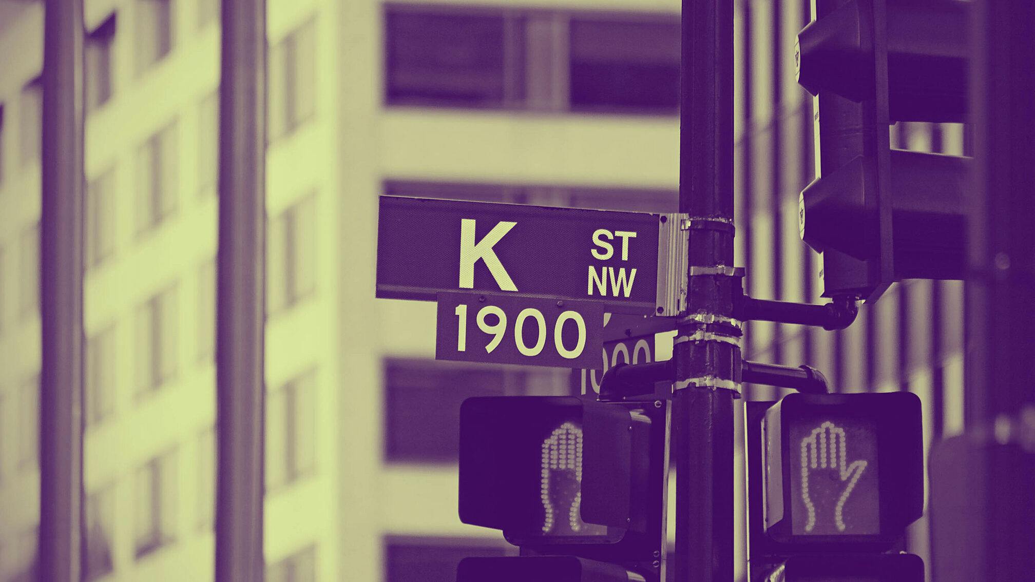 Photo of the K Street street sign in DC